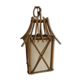 Suspension vintage en rotin 1960