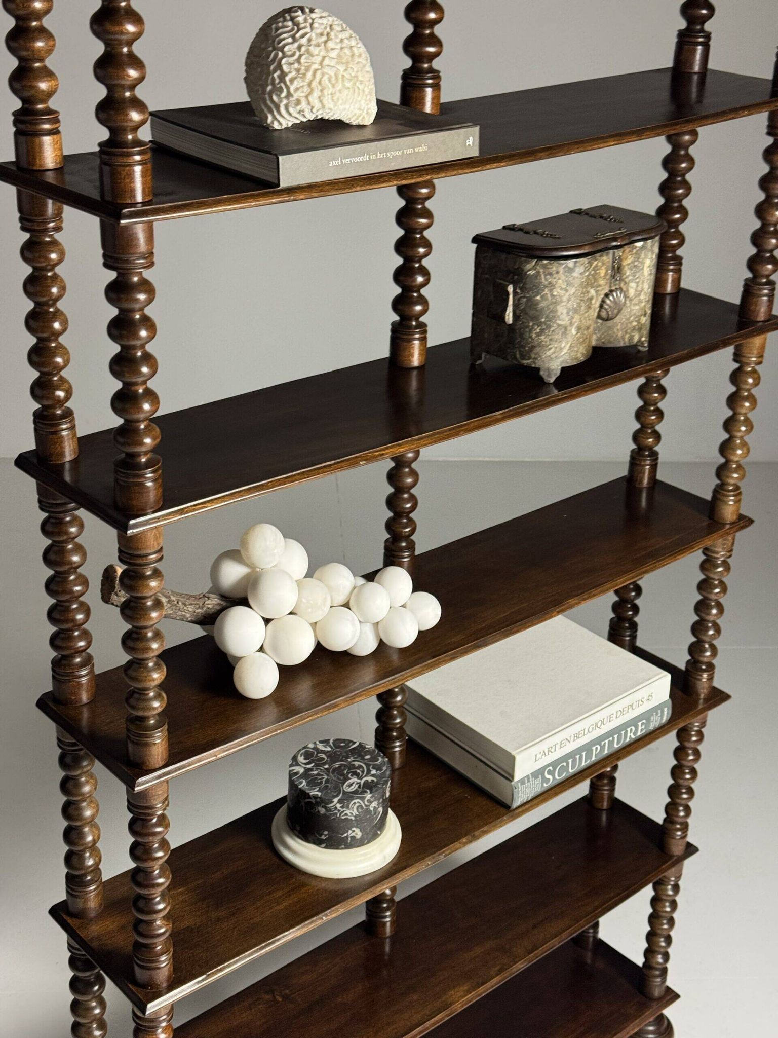 Bobbin bookcase / French antique bookshelf