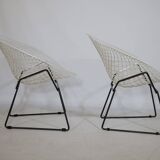 Diamond Chair by Harry Bertoia for Knoll, Set of 2, 1950s/60s Wire Lounge Chair