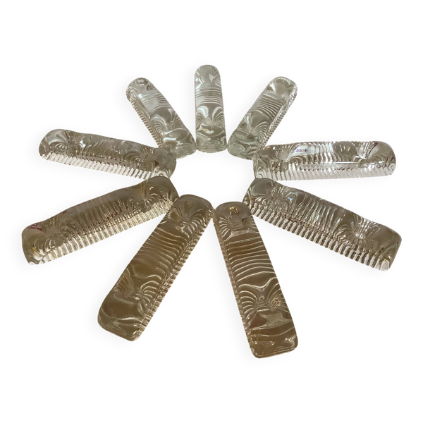 Neuf bougeoirs double scandinave en verre