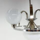 Lustre Art Déco en chrome et verre laiteux, restauré, années 1930