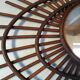 Miroir spirale en rotin 1960