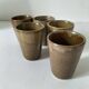 5 speckled stoneware cups from digoin (gp digoin) in brown, 1970s.