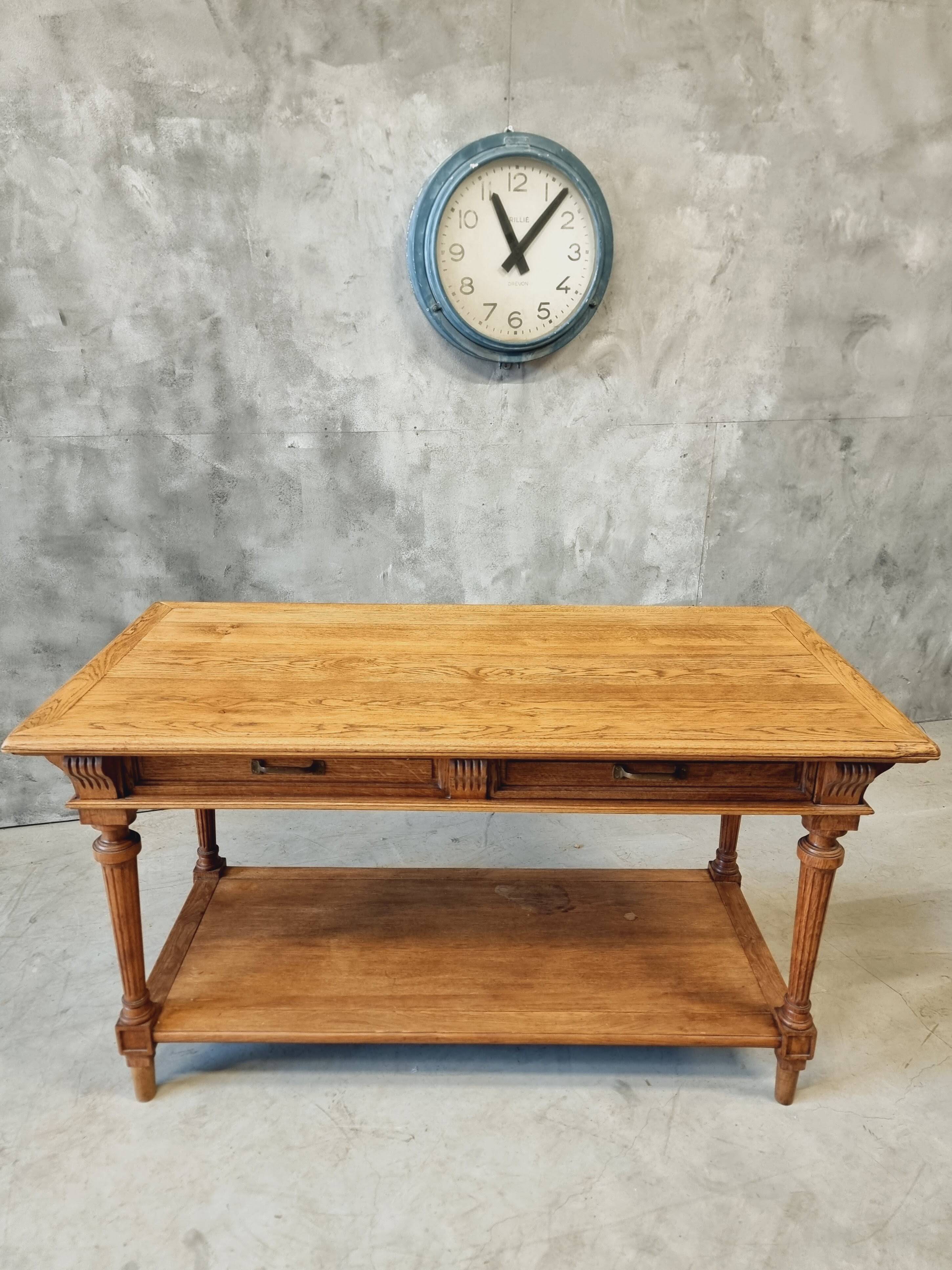 Antique drapers table side table kitchen island oak