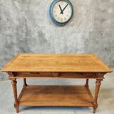 Antique drapers table side table kitchen island oak