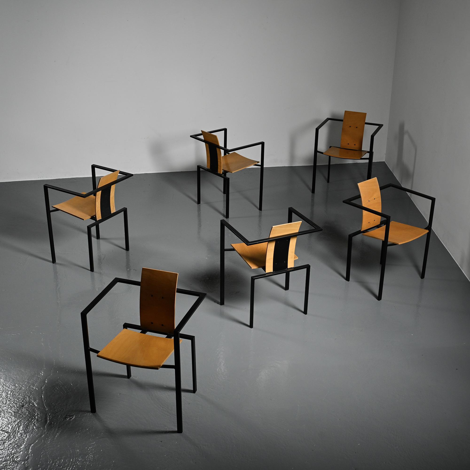 Set of six Trix chairs by Karl Friedrich Förster for KFF Design, Germany circa 1988.