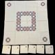 Household linen, embroidered tea tablecloth, 6 napkins, circa 1960