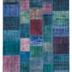 Handmade Anatolian Vintage 202 cm x 300 cm Blue Patchwork Carpet