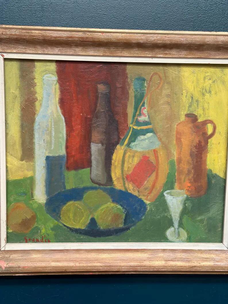 Original Swedish Oil on Panel – “Nature Morte” by Svän Grandin – Signed – Vintage & Framed