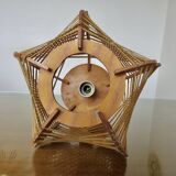 Scandinavian wire and wood lamp from the 60s and 70s