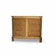 Antique walnut commode with bronze handles in the shape of a lion's mask,