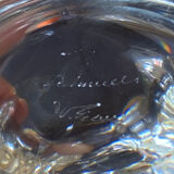 Pair of candlestick crystal Schneider France vintage 60s tbe