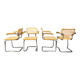Set of 4 stackable vintage Marcel Breuer style armchairs, made in Italy, 1970s