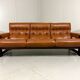 Rosewood and cognac leather canapé by Coja Culemborg, Netherlands, 1970s.