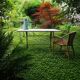 Old bistro table – cast iron legs and natural slate top