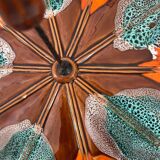 Vallauris orange & turquoise “umbrella” tray – 1970s