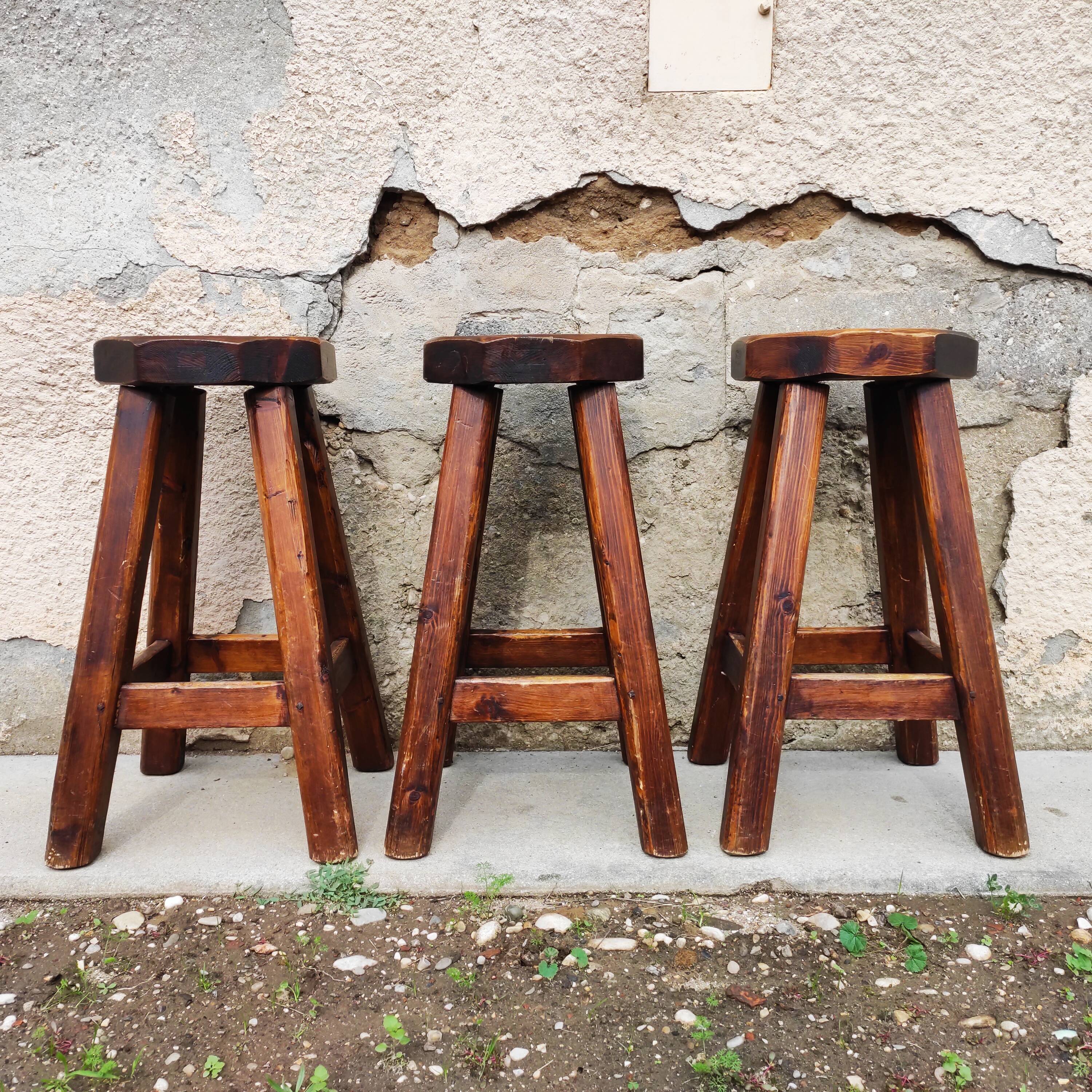 Vintage brutalist bar stools 1960/70