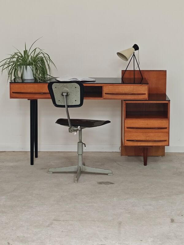 Chaise réglable industrielle réglable métal Tchécoslovaquie 1960