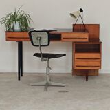 Adjustable industrial chair metal Czechoslovakia 1960