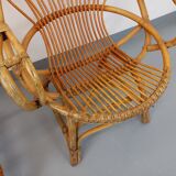 Pair of vintage rattan armchairs from the 60s