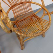 Pair of vintage rattan armchairs from the 60s