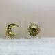 Vintage bookends sun and moon lucite and brass, 1970s
