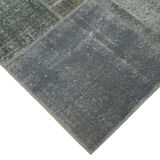 Handmade oriental contemporary 171 cm x 239 cm grey patchwork carpet