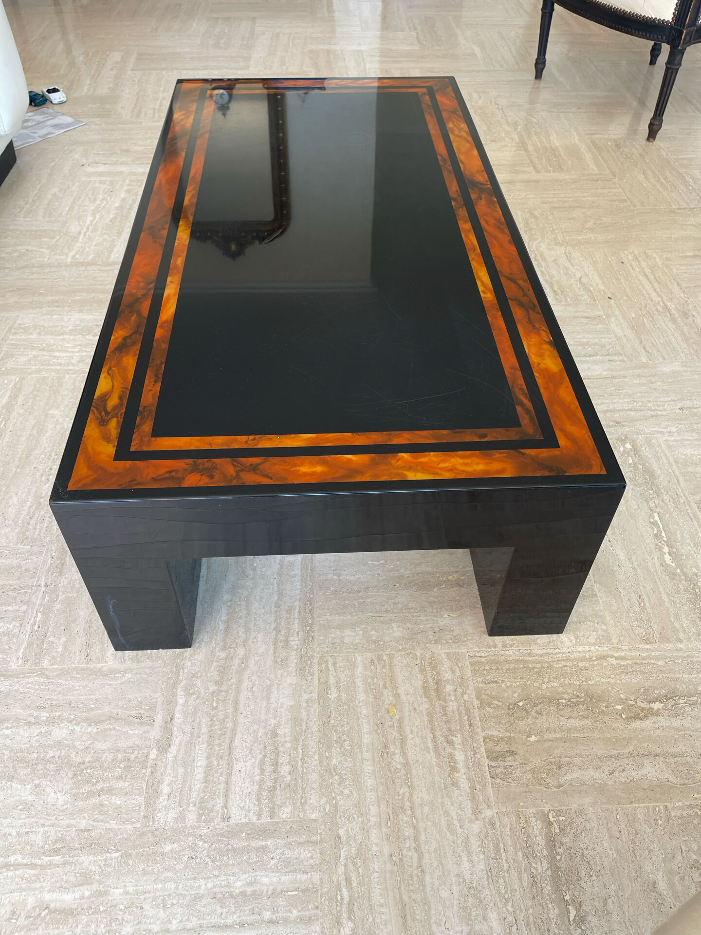 Table Basse Bois Laqué 70's
