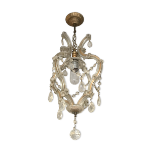 lustre en bronze et cristal