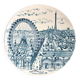 Plat "Exposition universelle" en faïence bleue n°2