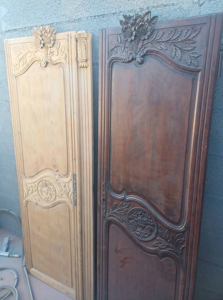 Set of 2 Norman-style wardrobe doors