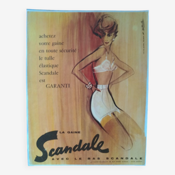 Une publicité papier   mode sous vêtement  femme issue d'une revue d'époque