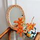 Oval rattan mirror from the 60s