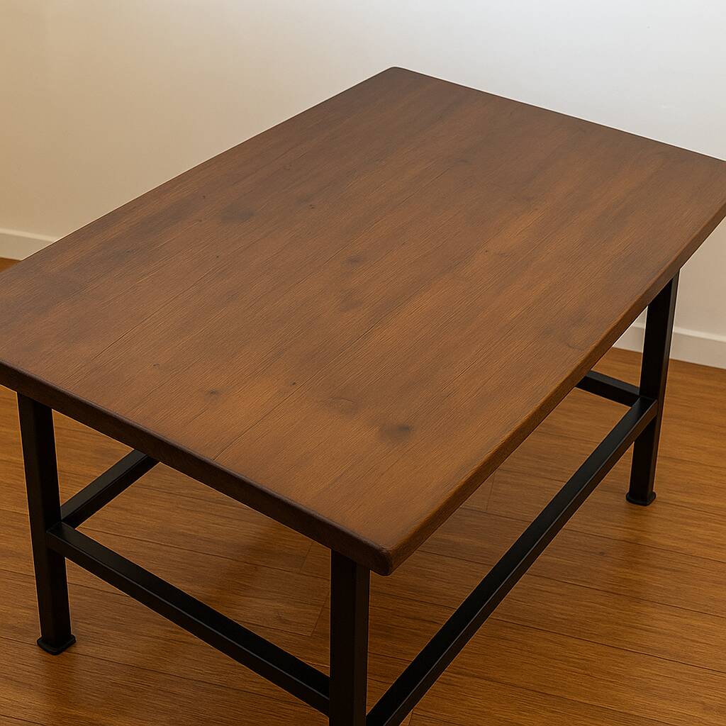 Industrial workshop style desk table