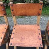 Set of 4 vintage brutalist chairs by Bram Sprij, Netherlands 1960s. in beech.