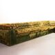 XL Woodstock Style Greenish Velvet Modular Sofa with Ottoman by Laauser 70s