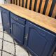 Old sideboard revamped in midnight blue
