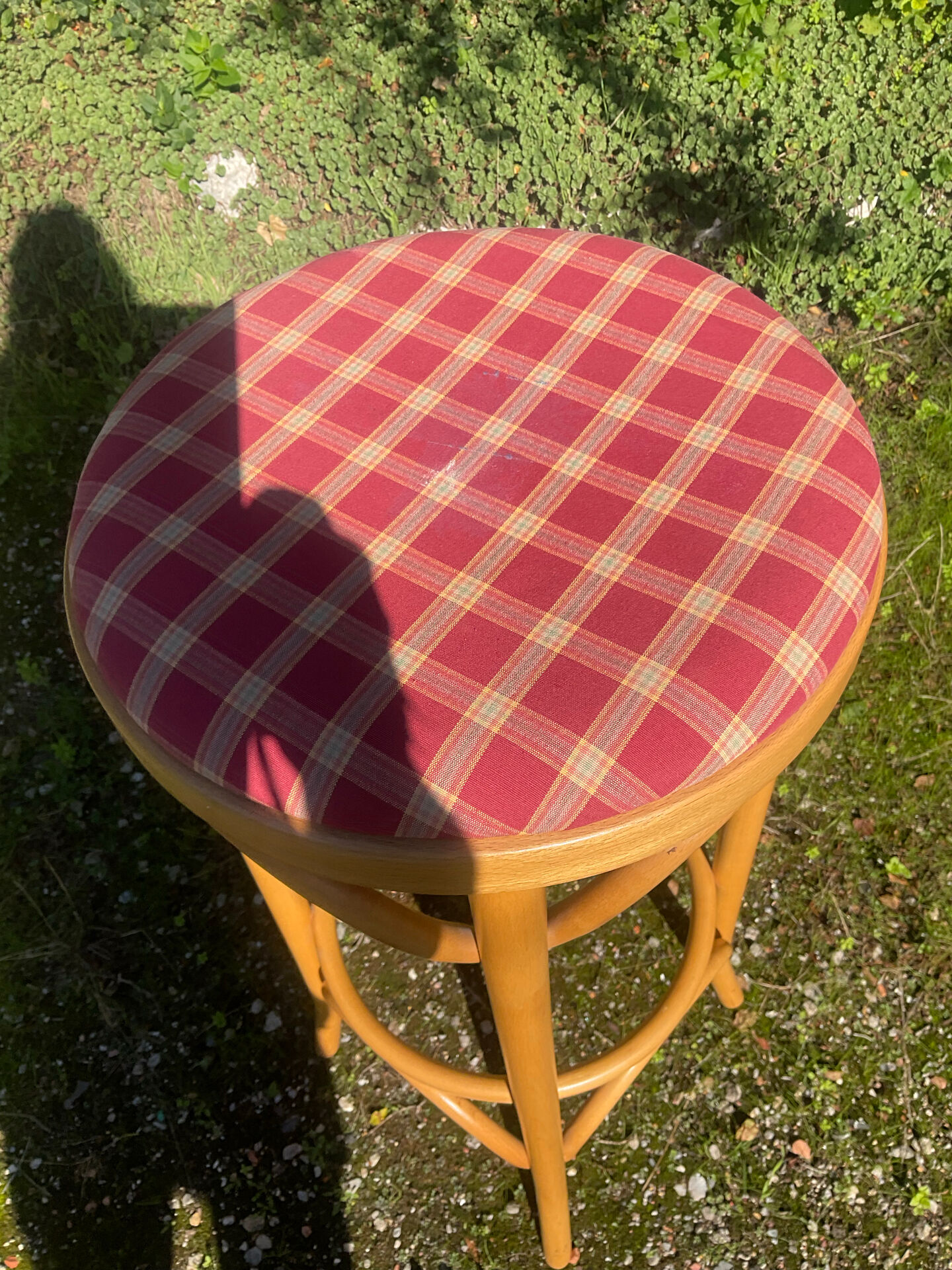 Vintage rattan bar stool from the 70s.