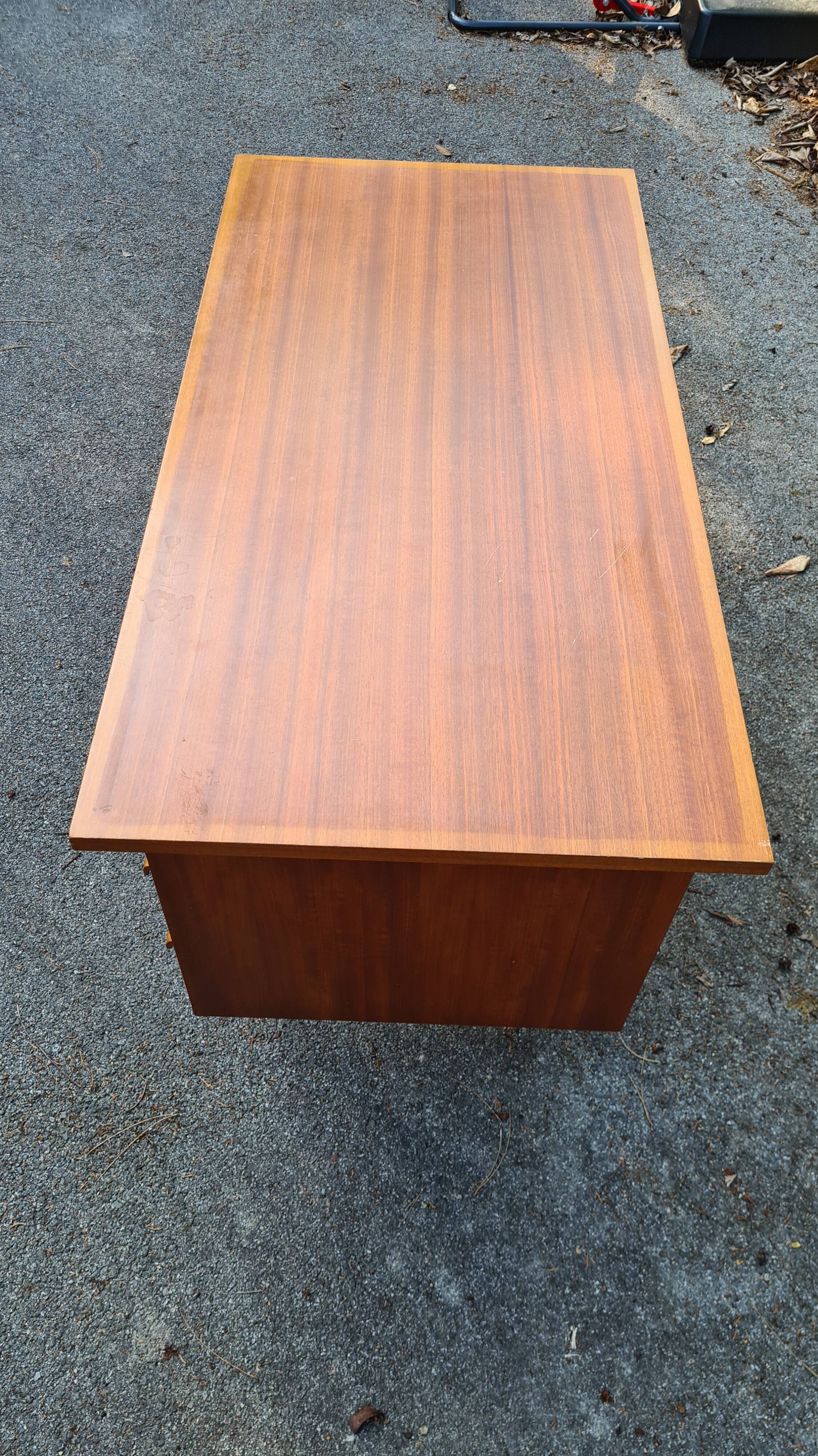 Wooden desk compass feet 60s