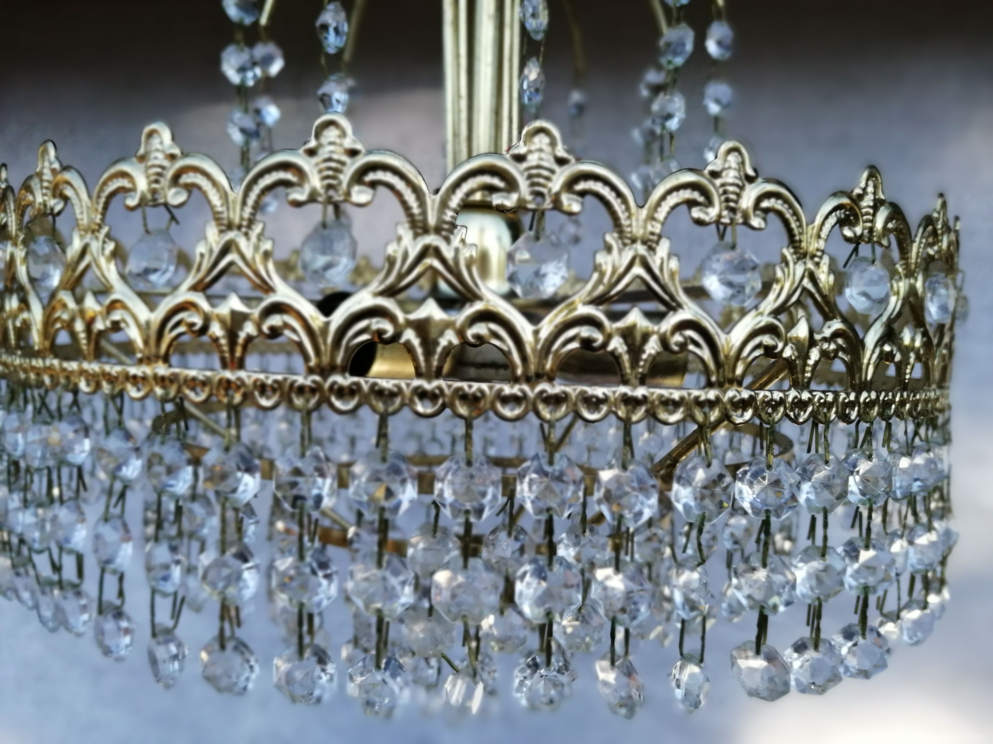 Lustre  ancien à pampille en verre