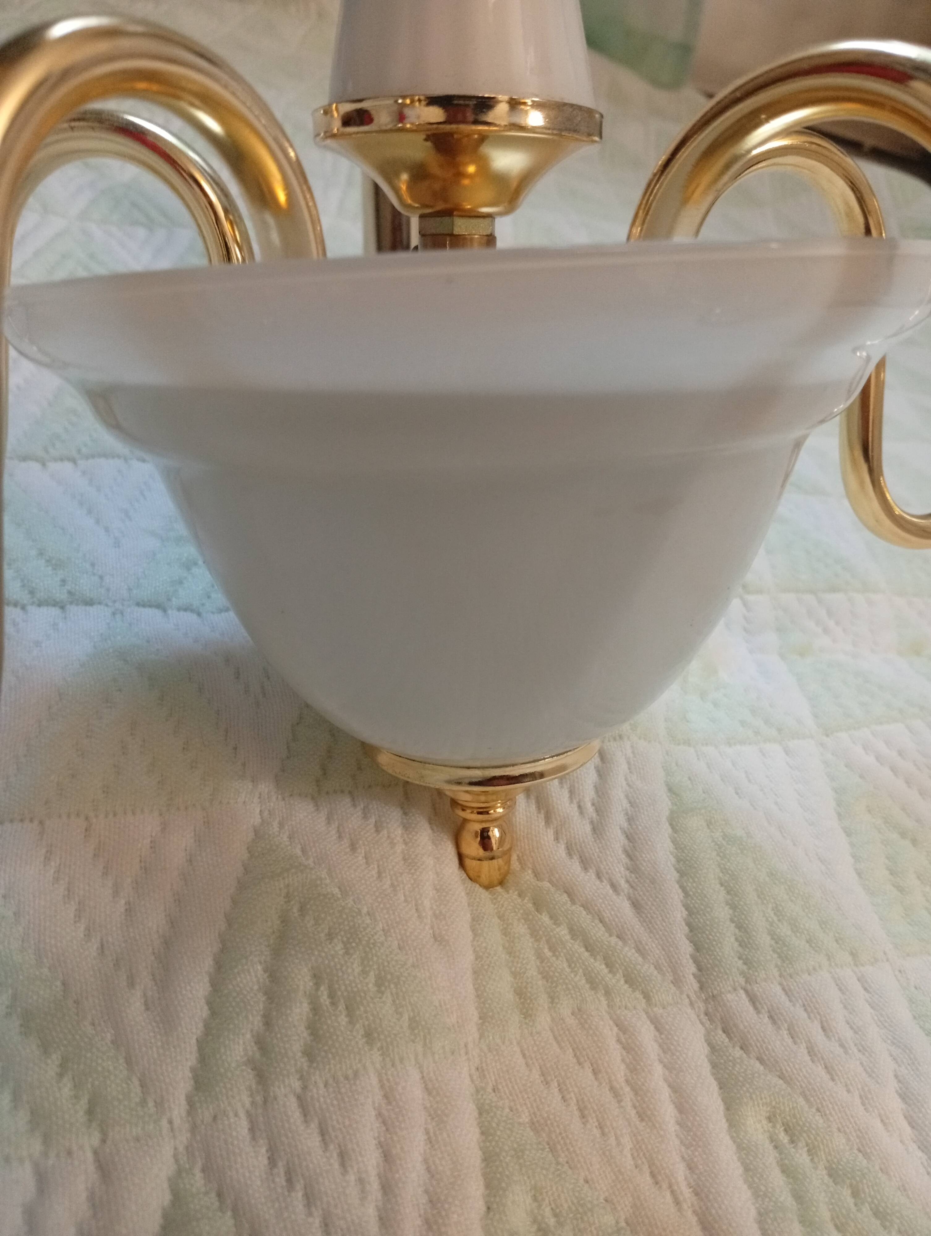 Vintage 1970s Franco Luce Murano Glass Ceiling Chandelier Made in Italy
