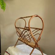 Rattan magazine holder 1970s