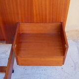 With suspended nightstands vintage teak bed