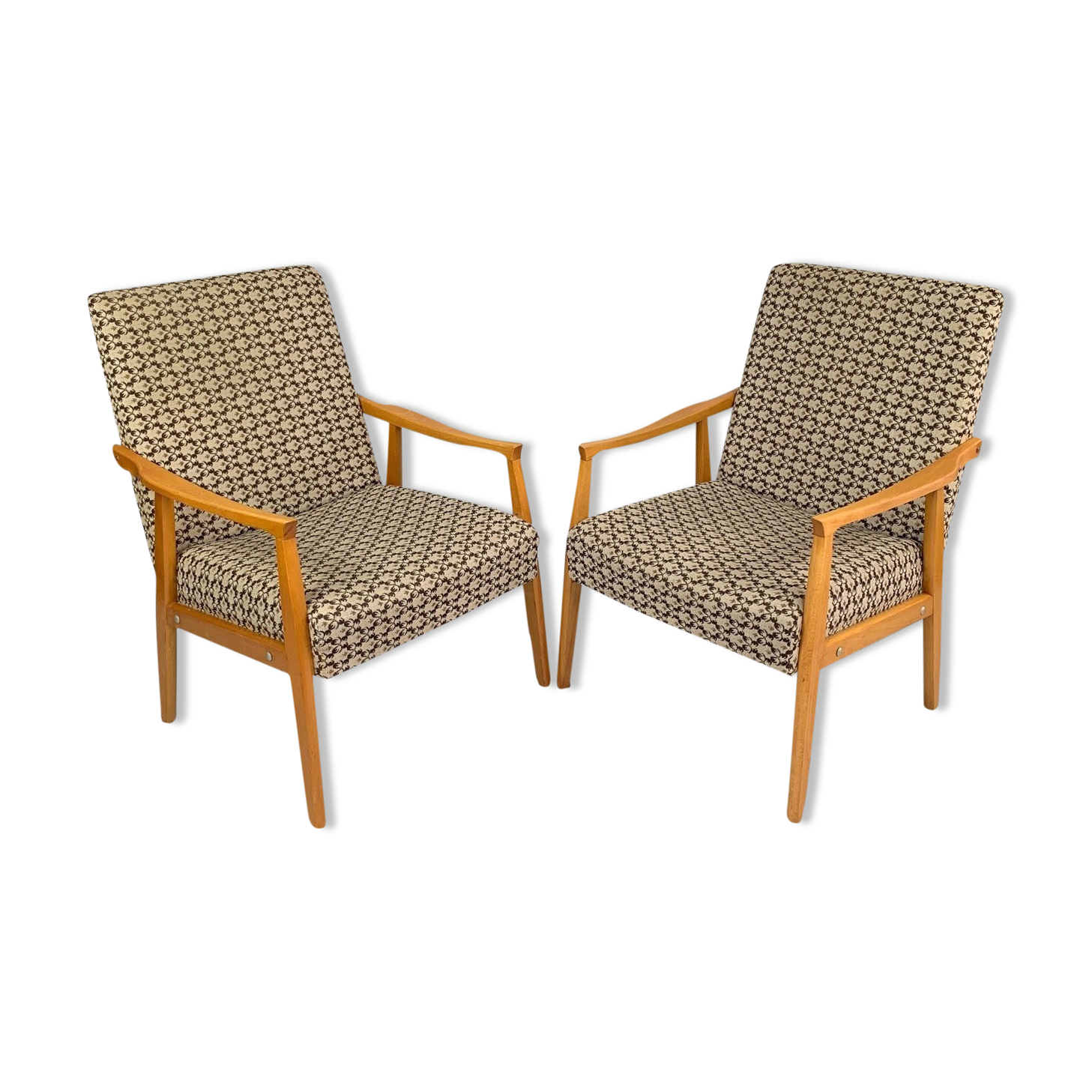 Pair of Mid Century Armchairs, Czechoslovakia 1970's