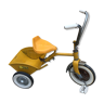 Yellow tricycle with folding bucket