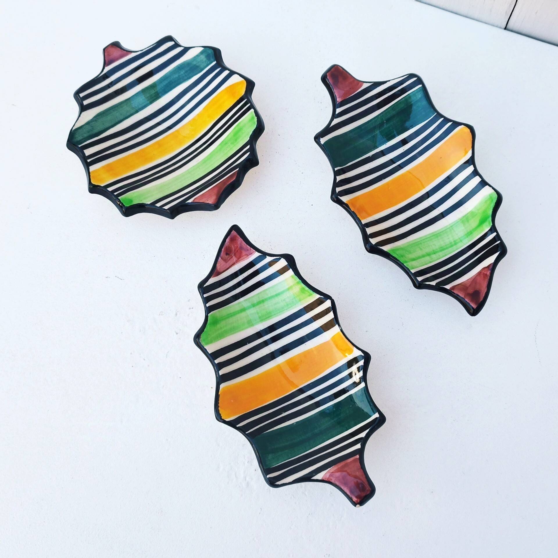 Three vintage Vallauris ceramic bowls