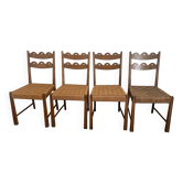 Set of 4 chairs Paolo Buffa – Italy, 1950s – oak and rope