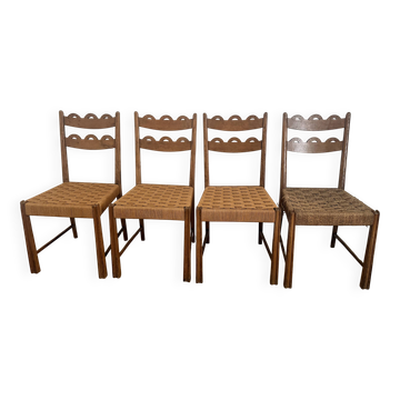 Set of 4 chairs Paolo Buffa – Italy, 1950s – oak and rope