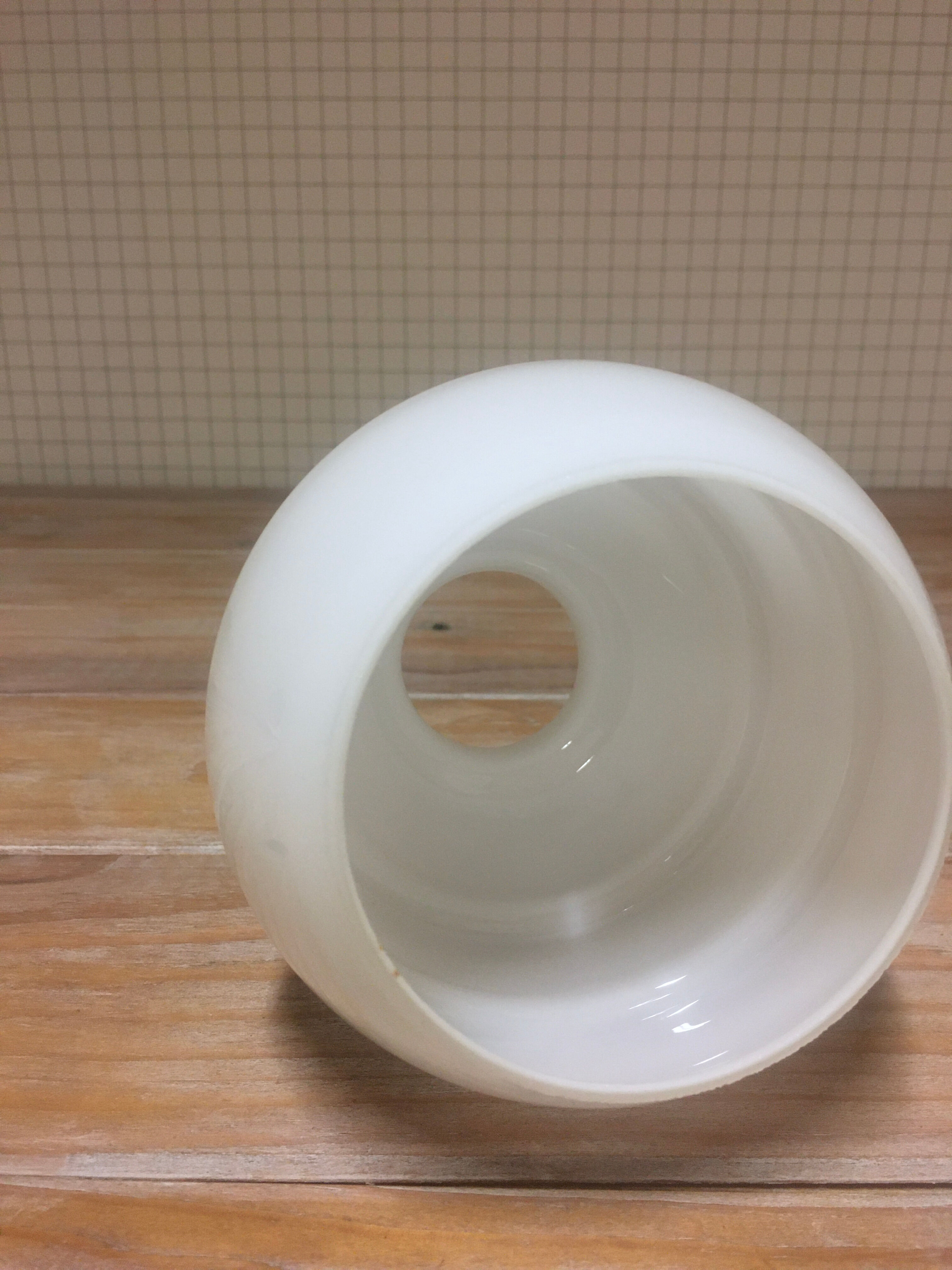 White glass suspension globe