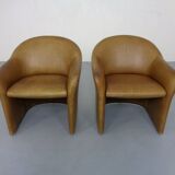 Set of Mid-Century German Leather Cocktail Chairs by Walter Knoll, 1960s